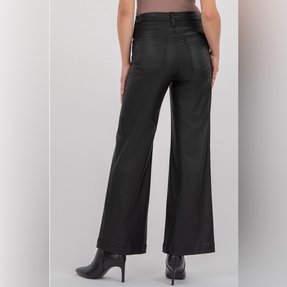 KUT from the Kloth Meg Coated High Rise Wide Leg Jeans